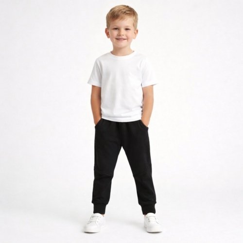 Штаны для мальчика ЛяЛя 6 - 8 лет Двунитка Черный 10ДВ127_5-73