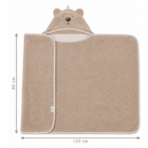 Детское полотенце уголок Veres Bear beige Бежевый 80х120 см 190.03