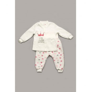 Кофточка для малышей Модный карапуз Короны Молочный с красным 301-00043 