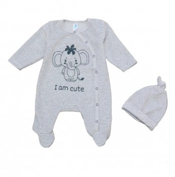 Набор одежды для новорожденных Minikin Велюр 2022 Слоник 1 - 9 мес Велюр Белый 227004
