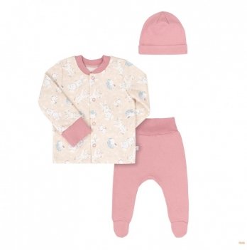 Набор одежды для новорожденных Bembi 1 - 6 мес Байка Бежевый/Розовый КП274