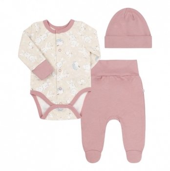 Набор одежды для новорожденных Bembi 1 - 6 мес Байка Бежевый/Розовый КП275