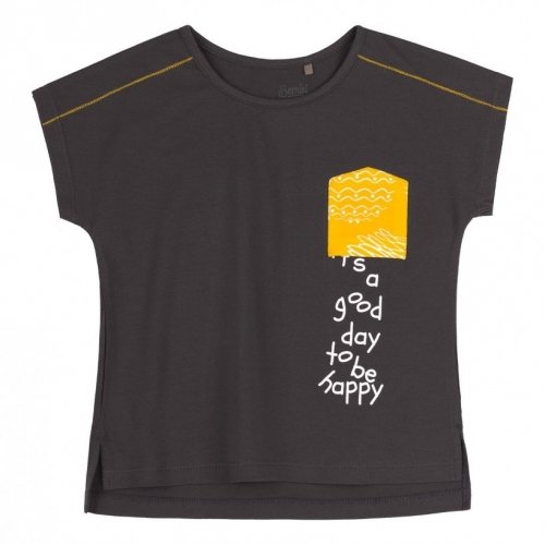 Летний костюм для девочки футболка и шорты Bembi 4 - 6 лет Супрем Черный/Желтый КС707