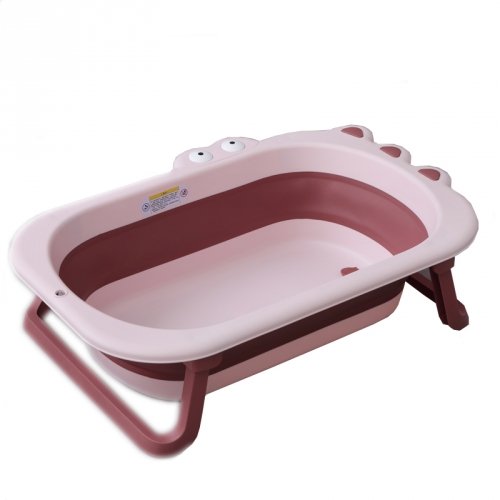 Складная ванночка детская со сливом Babyhood Крокодил Розовый BH-327P