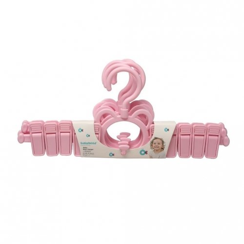 Набор детских вешалок для одежды с держателями Babyhood Мишка 5 шт Розовый BH-725P