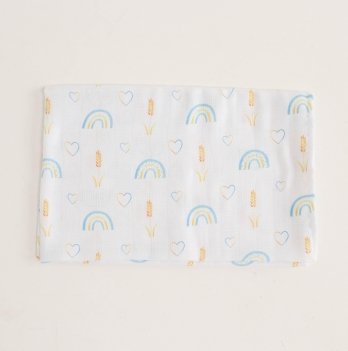 Муслиновая пеленка для детей ELA Textile&Toys Радуга Белый/Желтый/Голубой 100х80 см DM001RP