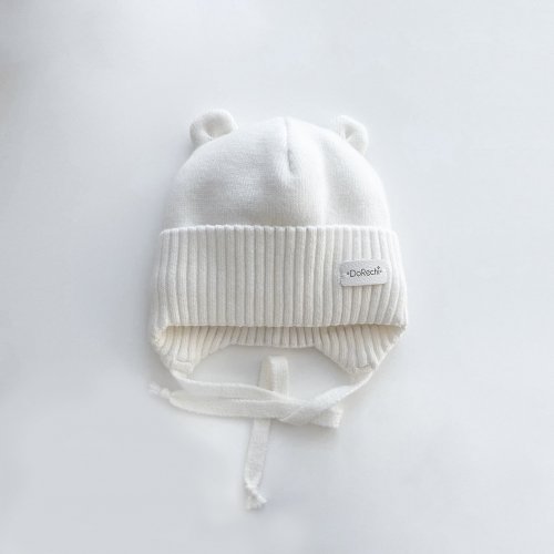 Зимняя шапка с ушками для новорожденных ДоРечі 0 - 12 мес Белый 2008