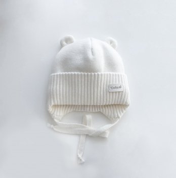 Зимняя шапка с ушками для новорожденных ДоРечі 0 - 12 мес Белый 2008