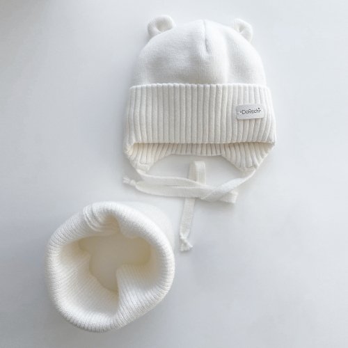 Зимняя шапка с ушками для новорожденных ДоРечі 0 - 12 мес Белый 2008