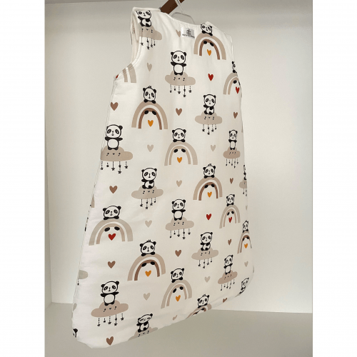 Детский спальный мешок Merrygoround Панда с радугами Белый/Бежевый SM_45