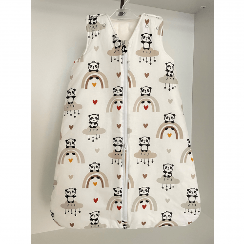 Детский спальный мешок Merrygoround Панда с радугами Белый/Бежевый SM_45