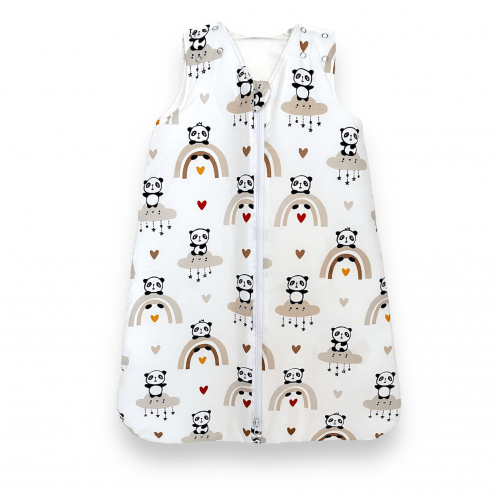 Детский спальный мешок Merrygoround Панда с радугами Белый/Бежевый SM_45