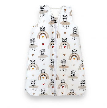 Детский спальный мешок Merrygoround Панда с радугами Белый/Бежевый SM_45