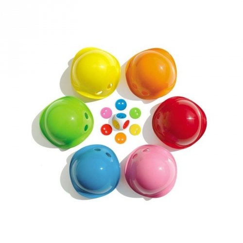 Развивающая игрушка Moluk, BILIBO Game Box, 6 разноцветных билибо, 1 кубик с чипами 36 шт