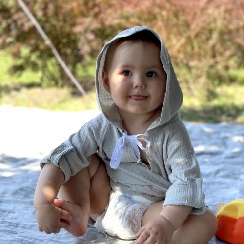 Муслиновая туника детская MWing 6 - 8 лет Муслин Оливковый 071-56