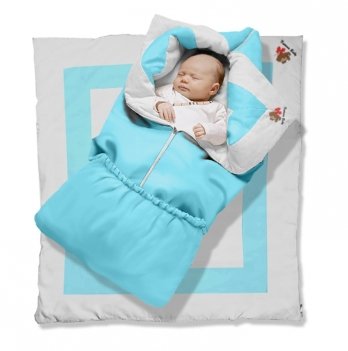Одеяло конверт для новорожденных Ontario Baby Premium Долматин Голубой ART-0000055
