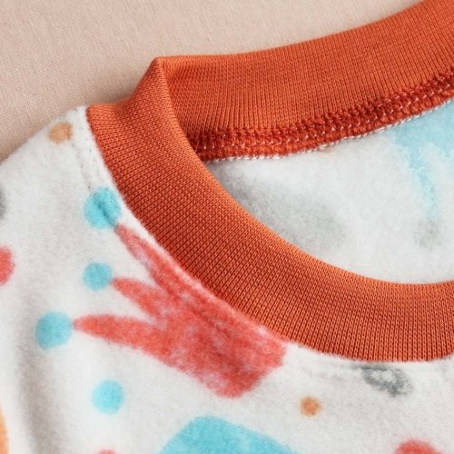 Флисовая пижама детская Ladan Короны 1 - 12 лет Флис Молочный/Коричневый PD15