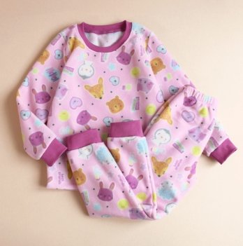 Флисовая пижама детская Ladan Животные 1 - 12 лет Флис Фиолетовый PD15
