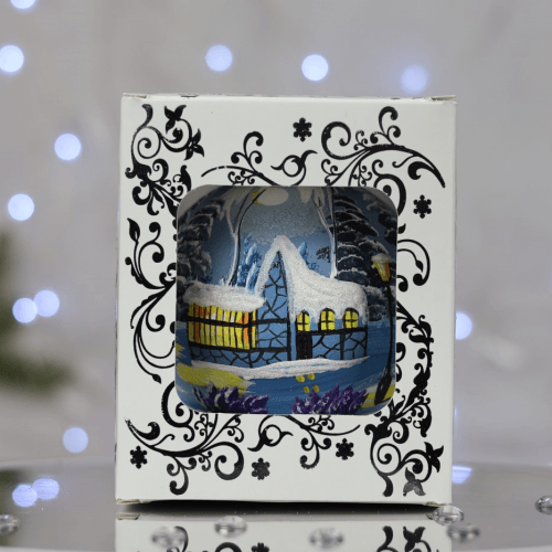 Новогодний шар на елку Santa Shop Пейзаж Симфонія №16 Синий 10 см 4820001005363