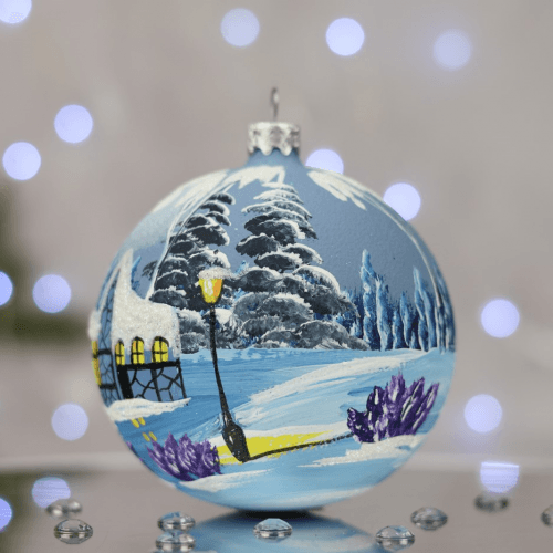 Новогодний шар на елку Santa Shop Пейзаж Симфонія №16 Синий 10 см 4820001005363