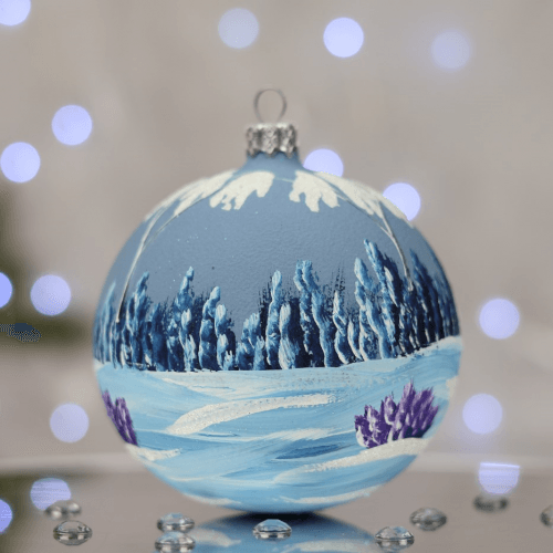 Новогодний шар на елку Santa Shop Пейзаж Симфонія №16 Синий 10 см 4820001005363