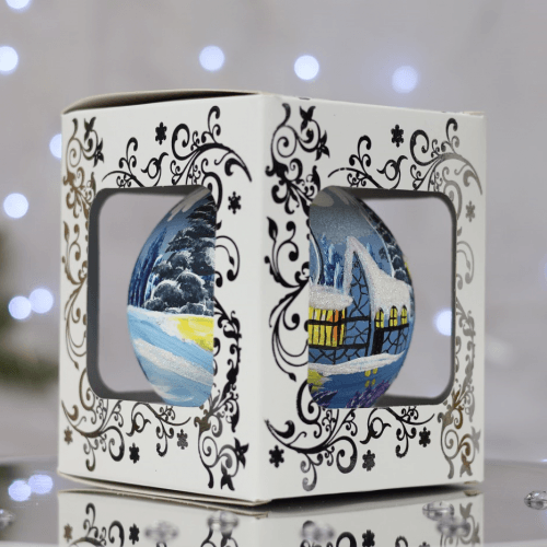 Новогодний шар на елку Santa Shop Пейзаж Симфонія №16 Синий 10 см 4820001005363