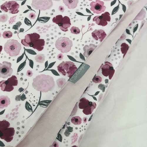 Детское постельное белье в кроватку Маленькая Соня Baby Mix Лила цветы Белый/Розовый 0391601