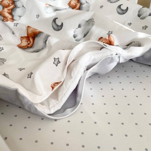Детское постельное белье в кроватку Маленькая Соня Baby Mix Тедди серый Серый 0391128