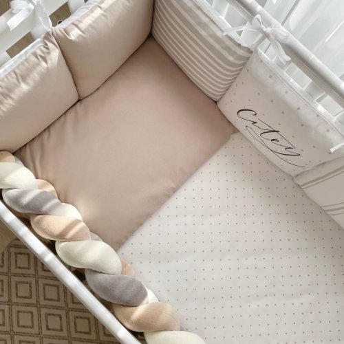 Детское постельное белье и бортики в кроватку Маленькая Соня Art Design Cutey капучино Светло-коричневый 0239112