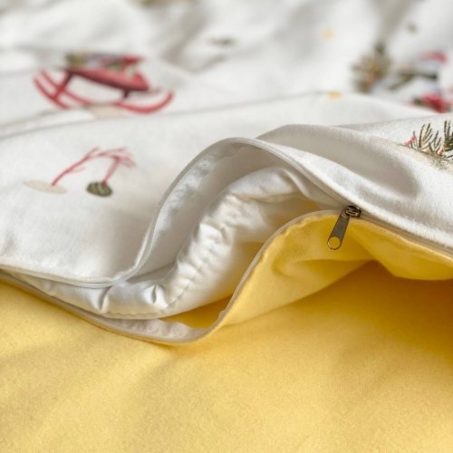 Детское постельное белье ясли Маленькая Соня Снеговичок желтый Желтый/Белый 066570