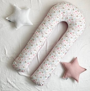 Подушка для беременных Маленькая Соня Сердечки с веточками Малиновый 1174434