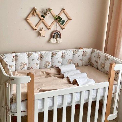 Детское постельное белье и бортики в кроватку Маленькая Соня Baby Dream Коала Бежевый 0203253