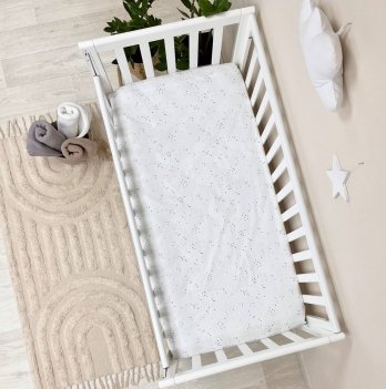 Детская простынь на резинке Маленькая Соня Кляксы серо-бежевые Серый/Бежевый 170072