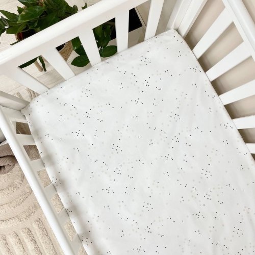 Детская простынь на резинке Маленькая Соня Кляксы серо-бежевые Серый/Бежевый 170072