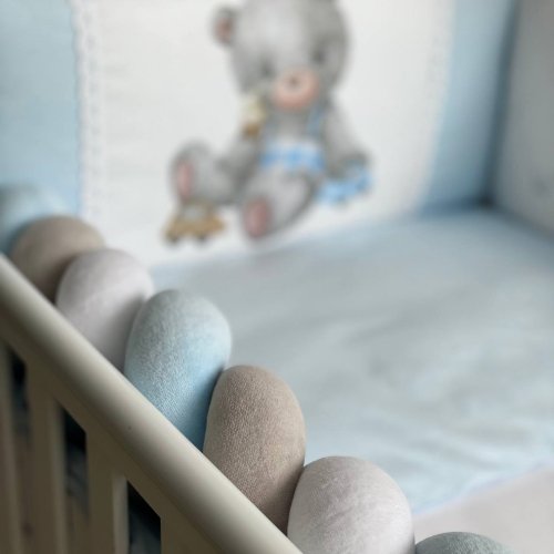 Детское постельное белье и бортики в кроватку Маленькая Соня Kids Toys Мишка Голубой 0269203-1