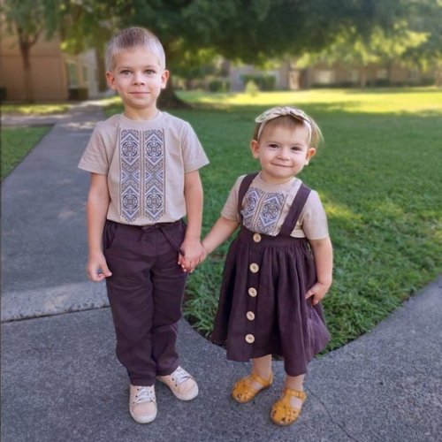 Детская футболка с вышивкой Ladan 2 - 12 лет Кулир Красный DJ4