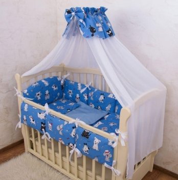 Комплект постельного белья в кроватку Бетис Веселые Зверята-7 Голубой 60х120 см