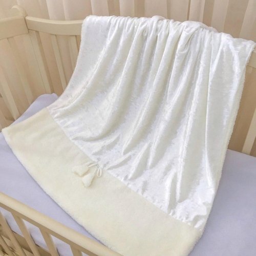 Плед для новорожденных BetiS Оксамит Бархат/Махра Молочный 90х100 см 27686323