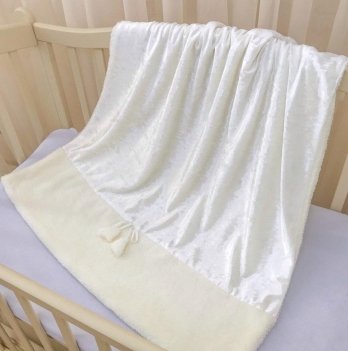 Плед для новорожденных BetiS Оксамит Бархат/Махра Молочный 90х100 см 27686323