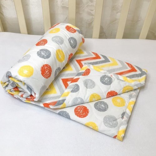 Одеяло для новорожденных демисезонное BetiS Клубочок Ранфорс Белый/Оранжевый 85х95 см 27687133
