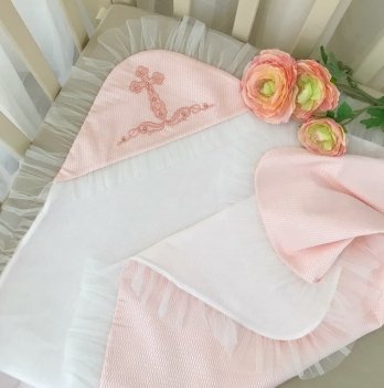 Крыжма для крещения Бетис Элеганс 75х80 см Коралловый 27685130