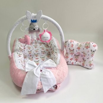 Кокон для новорожденных Happy Luna BabyNest Plush Зайчик 3 Розовый 0114