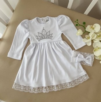 Платье для крещения девочке BetiS Принцеса 0 - 18 мес Интерлок Белый 91449320