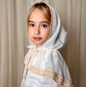 Церковный платок для девочки BetiS Натхнення Шифон Молочный 60х90 см 27682555