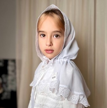 Церковный платок для девочки Бетис Діва Марія 60х90 см Белый 27081819