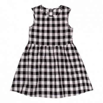 Платье летнее детское Bembi 2 - 6 лет Ткань сорочечная Черный/Белый ПЛ349
