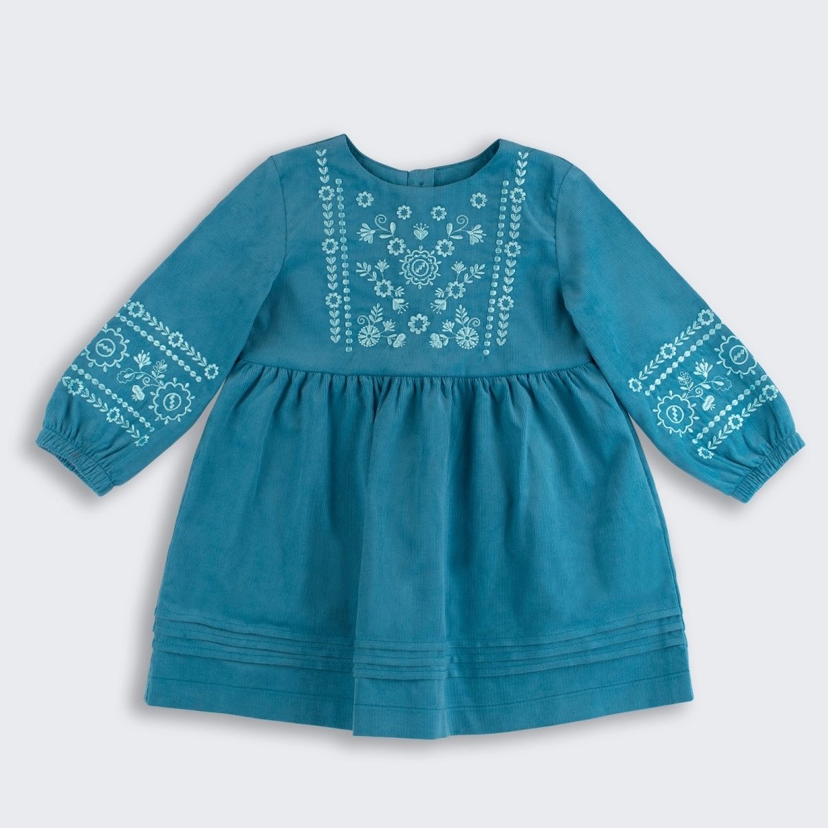 Платье вышиванка на девочку Bembi ЕТНNО 9 - 18 мес Микровельвет Бирюзовый ПЛ406