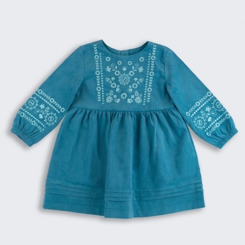 Платье вышиванка на девочку Bembi ЕТНNО 9 - 18 мес Микровельвет Бирюзовый ПЛ406