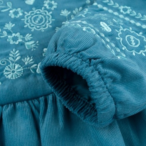 Платье вышиванка на девочку Bembi ЕТНNО 9 - 18 мес Микровельвет Бирюзовый ПЛ406