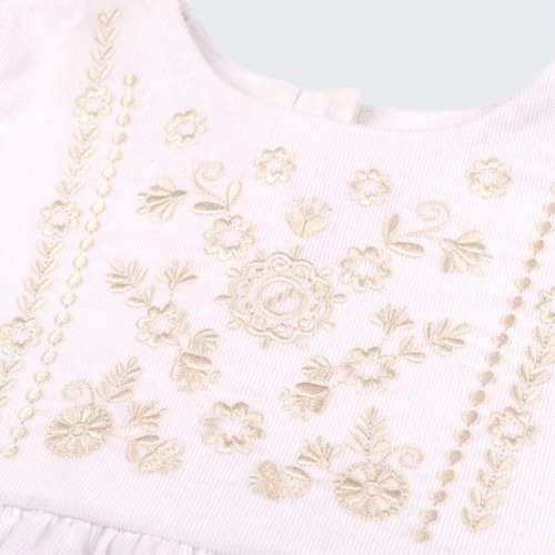 Платье вышиванка на девочку Bembi ЕТНNО 9 - 18 мес Микровельвет Белый ПЛ406